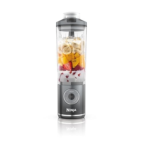Image of Ninja Blast Max Portable Blender, 570ml, Rechargeable Battery, Blending Cup & Leak-proof Lid, 3x Blend Functions, Makes Smoothies, Protein Shakes, Blends Ice & Frozen Fruit, Cool Grey BC251EUGY
