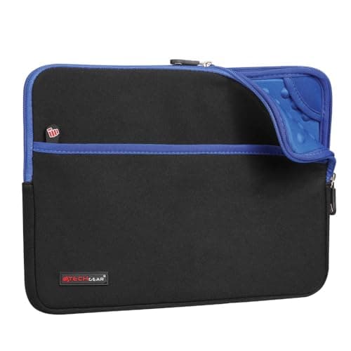 Image of TECHGEAR Neoprene Zipped Sleeve Case Cover 11-13", Anti-Shock Lining fits iPad Pro 13 / Pro 12.9, Samsung Tab S10/S9/S8 Plus S9 FE+ 12.4", Book 12", Surface Pro 11/10/9/8/7, MacBook 13, 11" Laptops