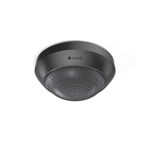 Image of Steinel Motion Detector IS 360-3 Black, 2000 W Capacity, 360° PIR Sensor, 12 m Range, LED Suitable, Ceiling Mounting