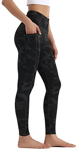 Image of OVRUNS High Waist Gym Leggings for Women Yoga Pants with Pockets Workout Running Compression Leggings for Women - Greycamo - XL