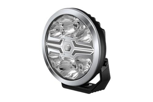 Image of HELLA 1FJ 357 198-001 LED-Spotlight - Blade Chrom 7" - 12/24V - round - Reference number: 25 - Crystal clear - Light colour: White - Cable: 500mm - frontal sided