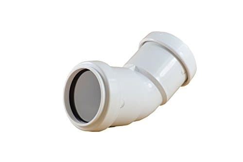Image of Pushfit 32mm Waste Pipe 45 Degree Bend - White - Pack of 2
