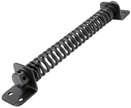 Image of IRONZONE® Gate Spring, Heavy Duty Gate Spring Closer, Fully Adjustable Tension Garden Gate and Garden Door Closer, Adjustable Metal Spring Closure for Light to Heavy Duty Wooden Gates [200mm Black]