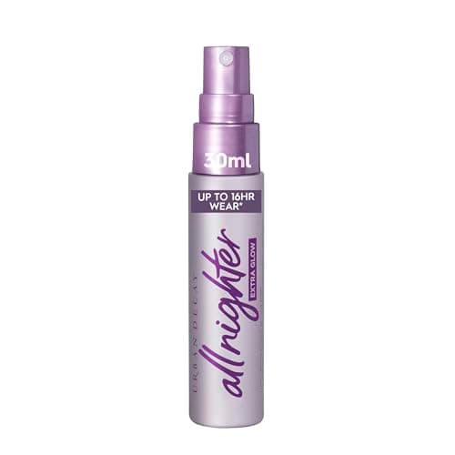 Image of Urban Decay All Nighter Makeup Setting Spray Ultra Glow Travel Size, Long-Lasting Luminous Fixing Spray, Up to 16 Hour Wear, Radiant Glow Finish Vegan Formula Mini, Travel Size