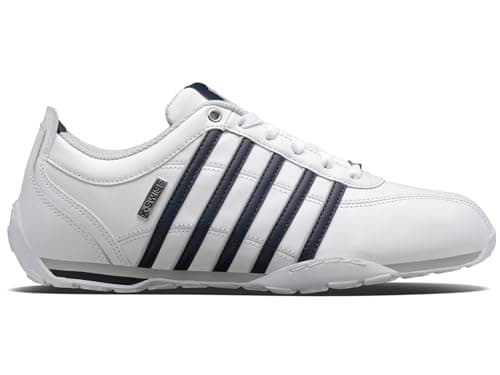 Image of K-Swiss Men's Arvee 1.5 Sneaker, WHT/NVY/GRYVLT/SPLIT, 10.5 UK
