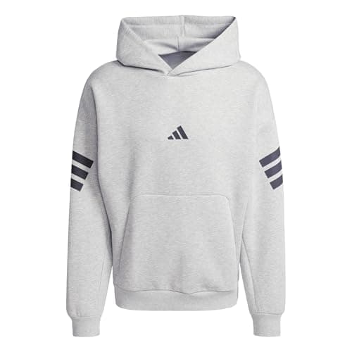 Image of adidas Men's FUTURE ICONS THREE STRIPES HOODIE, medium grey heather, M