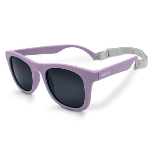 Image of JAN & JUL Polarized Sunglasses with Strap and UV400 Protection for Toddler Girls (M: 2-6 Years, Dusty Purple)