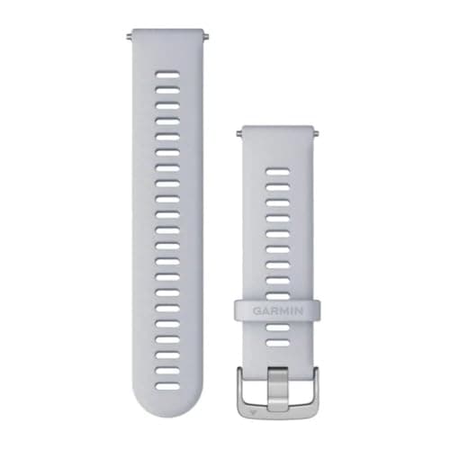 Image of Garmin Quick Release Bands (22mm), suitable for selected Forerunner-,Venu- and vívoactive smartwatch series, Original accessory, Silicone, Whitestone with Silver Hardware