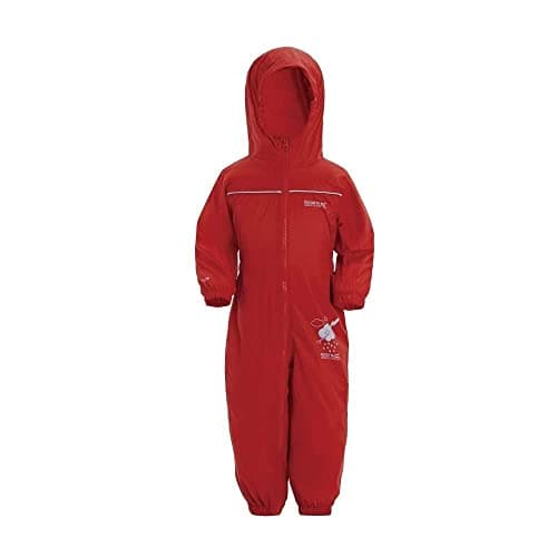 Image of Regatta Unisex Kids All-in-One Waterproof Puddle Suit | Hooded, Durable, Water Repellent, Breathable & Lightweight Rain Suit with Reflective Trims for Boys and Girls