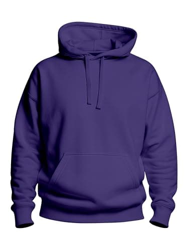 Image of Love My Fashions ® Mens Hoodie Pullover Hooded Sweatshirt Fleece Jumper Plain Hoodies For Men UK Purple