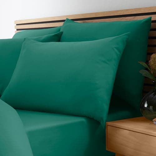 Image of Catherine Lansfield So Soft Non-Iron Double Fitted Sheet Teal Green
