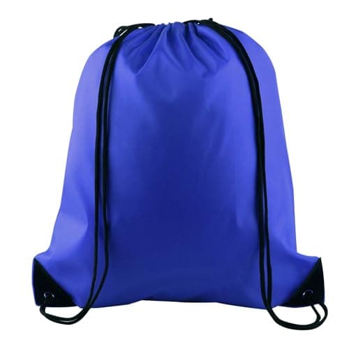 Image of PLULON Blue Drawstring Bags Drawstring Backpack Bulk, String Backpack Cinch Sack Sport Gym Bags for Yoga Traveling Outdoor Sports
