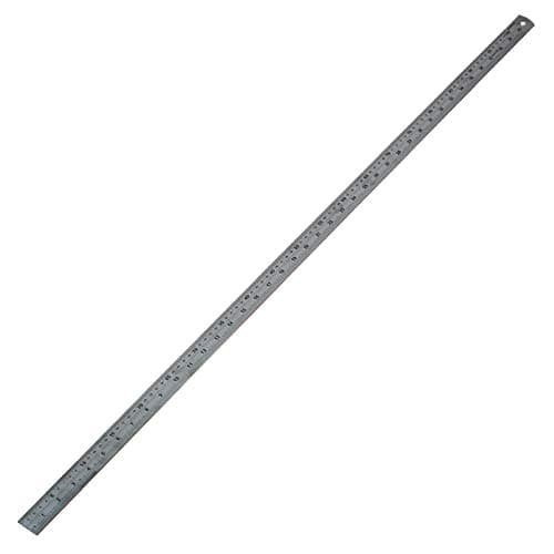 Image of Faithfull Stainless Steel Rule 1 Metre (39 Inch) – Marking & Measuring Ruler with Dual Metric & Imperial Graduations, Conversion Chart & Hanging Hole