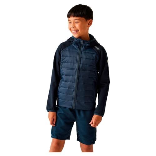 Image of Regatta Kids' Kielder IX Hybrid Jacket with Extol Stretch panel inserts & synthetic Warmloft down-touch insulation, perfect for hiking, walking & outdoor activities