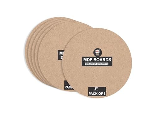 Image of Variety Canvas 6 Piece Round MDF Boards for Art and Craft, Wood Round MDF Sheets for Craft Work, DIY MDF Cutouts (MDF Circle-3"-6PC)