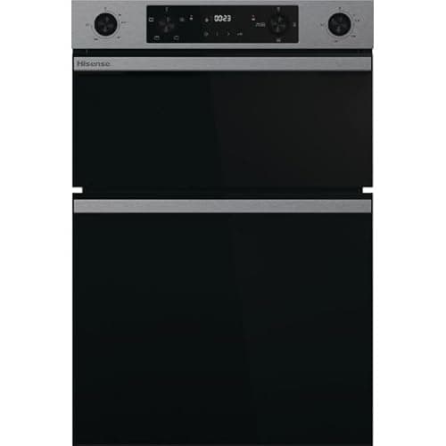 Image of Hisense Built-in Electric Double Oven, 88.5 x 59.5 x 57.5 cm, LED Display, Catalytic Cleaning, Air Fry Mode, Stainless Steel