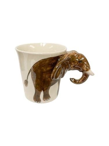 Image of My Family House Elephant Ceramic Mugs 3D Animal Head Handle Mug Novelty Gift Animal Tea Coffee Novelty Handle Thailand