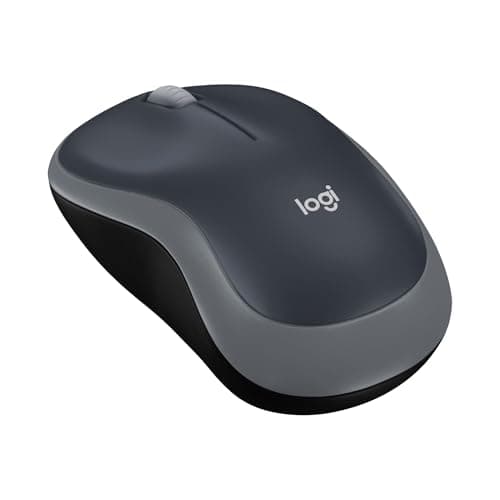 Image of Logitech M185 Wireless Mouse, 2.4GHz with USB Mini Receiver, 12-Month Battery Life, 1000 DPI Optical Tracking, Ambidextrous, Compatible with PC, Mac, Laptop - Grey