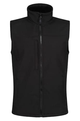 Image of Regatta Professional Men's Flux Water Repellent Softshell Bodywarmer Gilet Jacket, All Black, size XXX-Large