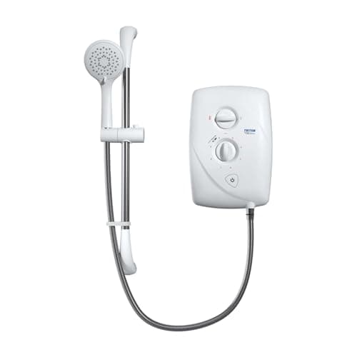 Image of Triton Showers T80 Easi-Fit 10.5kW, Shower Electric, 10.5 kW, White, Electrical Showers, with Showerhead & Anti Twist Hose, Bathroom Showering Unit