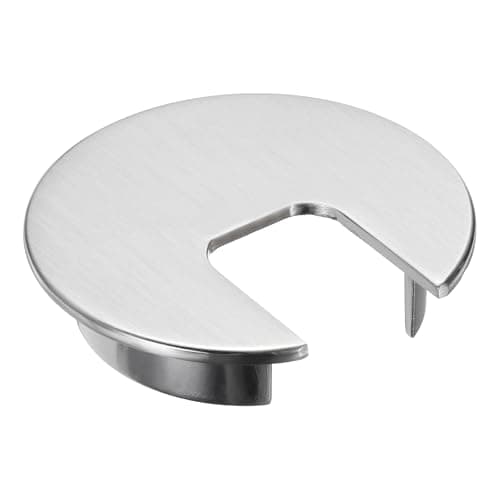 Image of sourcing map 1 Pcs Desk Grommet 1.97 Inch, Zinc Alloy Round Desk Hole Cover Wire Cable Cord Organizer for Home Office Computer Table Cables, 50mm, Brushed Nickel