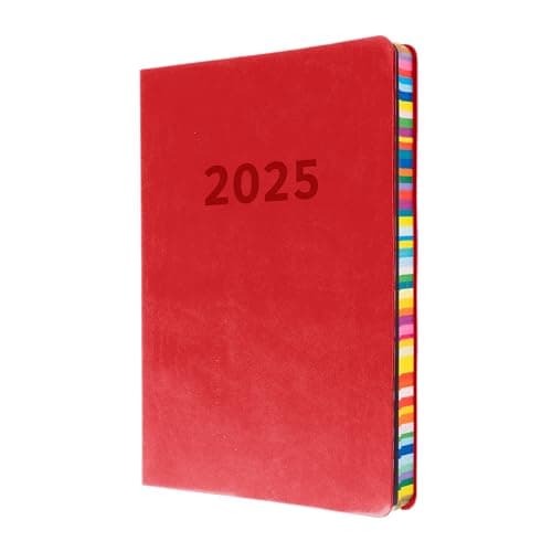 Image of Collins Edge Rainbow 2025 Diary - A5 Week to View Planner - Red - (ED153.U15-25) - Weekly Planner with Soft Touch Covers and Coloured Page Edges