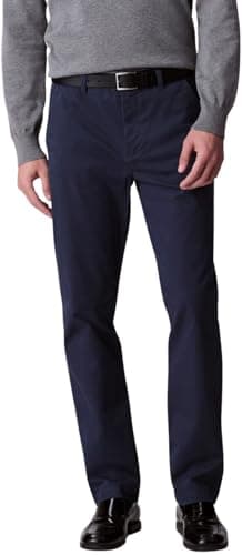 Image of Calvin Klein Men’s Signature Slim Fit Cotton Chinos, Blue (Ink), 32W/31L