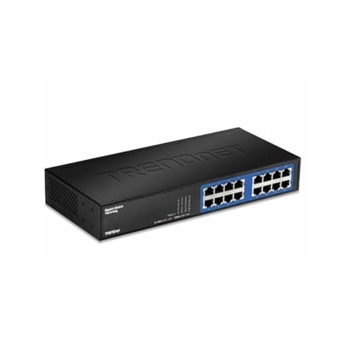 Image of TRENDnet 16-Port Unmanaged Gigabit GREENnet Desktop Metal Switch, TEG-S16DG, Ethernet Splitter, Ethernet/Network Switch, 16 x 10/100/1000 RJ-45 Ports, 32 Gbps Forwarding Capacity