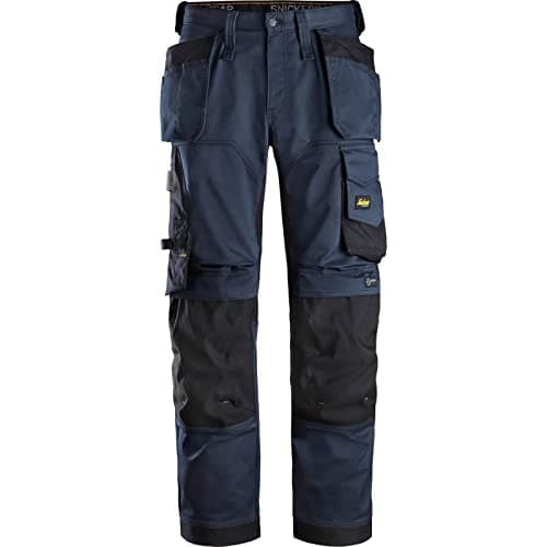Image of Snickers 6251 Allround Work Stretch Loose Fit Trousers Holster Pockets Navy / Black 31" 32"