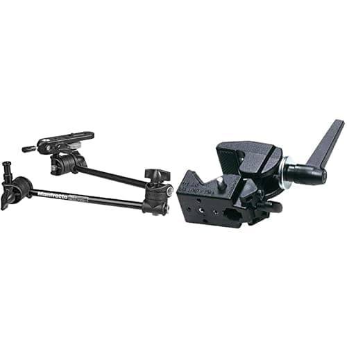 Image of Manfrotto 196B-2 Single Arm 2 Section with Camera Bracket, Black & 035 Ftc Super Clamp
