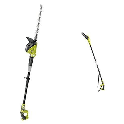 Image of RYOBI ONE+ 18V OPP1820 Cordless Pole Pruner, 20cm Bar (Body only) & ONE+ 18V OPT1845 Cordless Pole Hedge Trimmer, 45cm Blade (Body Only)