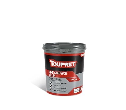 Image of Toupret Fine Surface Filler - Ultra-Smooth Interior Wall Repair for Minor Imperfections - White, Easy Sanding, Paintable, No Shrink - Professional Finish for Plaster, Ceilings & Walls - 1.5kg