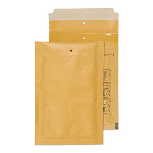 Image of Blake Purely Packaging C6 165 x 110 mm Envolite Peel & Seal Padded Bubble Envelopes (A/000 GOLD) Gold Kraft - Pack of 200