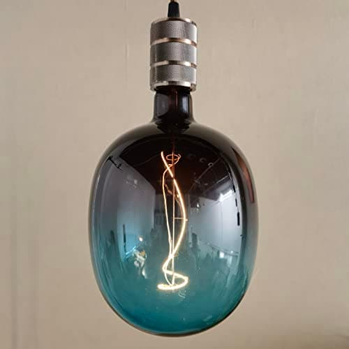 Image of SD LUX E27 Vintage Light Bulbs LED Globe 5W Sprial DG170 Black-Blue Glass Pendant Light XXL Decorative Bulbs Large Bulbs Dimmable 300LM(40W Equi) Pendant Lighting Warm White 2700K,1 Pack(DG170BB)
