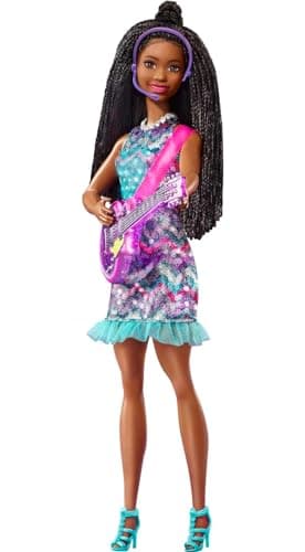 Image of Barbie: Big City, Big Dreams Singing Barbie “Brooklyn” Roberts Doll (11.5-in Brunette with Braids) with Music, Light-Up Feature, Microphone & Accessories, Gift for 3 to 7 Year Olds