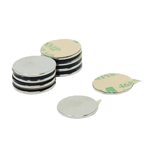 Image of Adhesive N42 Neodymium Magnet for Arts, Crafts, Model Making, DIY, Hobbies, Office and Home - 15mm dia x 1mm - 1.1kg Pull - South - Pack of 10
