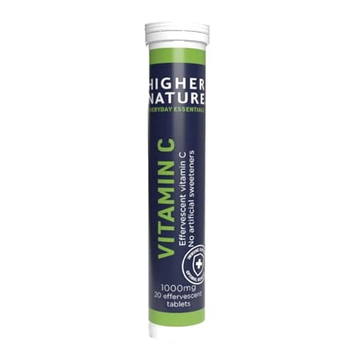 Image of Higher Nature - Fizzy C - Vitamin C Effervescent Tablets - Immune System Support - Vitamin C 1000mg - Vegan - 20 Tablets x 3 (Pack of 3)