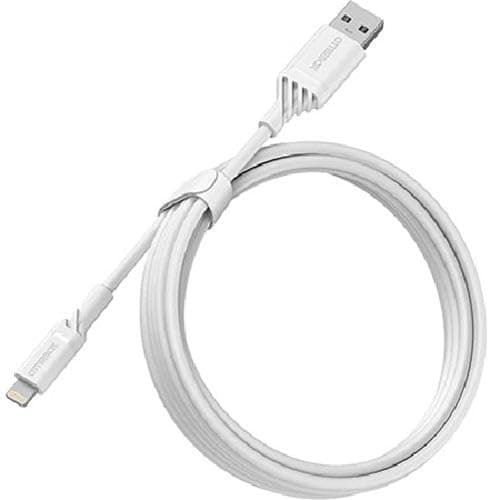 Image of OtterBox Reinforced USB-A to Lightning Cable, MFi Certified, Charging Cable for iPhone and iPad, Ultra-Rugged, Bend and Flex Tested, 2M, White