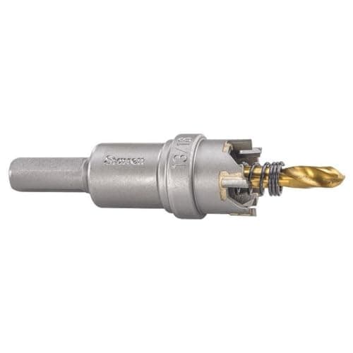 Image of Starrett Tungsten Carbide Tipped Hole Saw - SM21 Sheet Metal Cutter With Arbor & Pilot Drill Bit - For Drilling Stainless Steel Aluminum Alloy - 21 mm