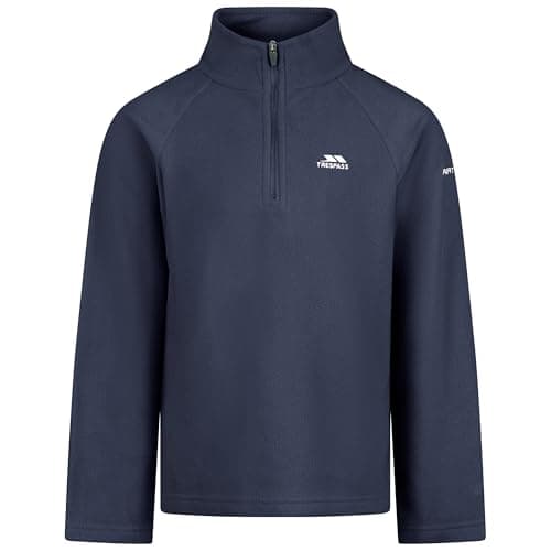 Image of Trespass Kids Fleece Uliston - Half Zip Neck, Auto-Lock Zip, Airtrap Technology, 160 gsm, Soft Brushed Finish, 100% Polyester, Lightweight, Warm, Easy-Care Navy