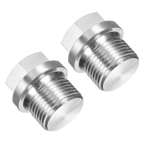 Image of PATIKIL M22 x 1.5 Male Pipe Plug 2 Pcs Oil Drain Plug 304 Stainless Steel Metric Hex Flange Socket Solid Pipe Fitting for Hydraulic Oil Seal