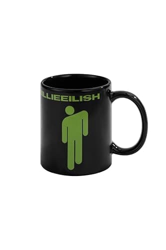 Image of Pyramid International Billie Eilish 11oz/312ml Black Ceramic Mug with Stickman Design - Official Merchandise