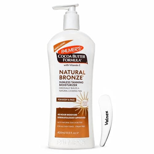 Image of Palmer’s Cocoa Butter Natural Bronze Gradual Tanning Moisturiser 400ml with Vitamin E – Self Tan Lotion for Face & Body, Hydrating, Streak-Free, Long Lasting Glow
