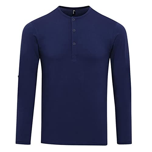 Image of Premier Mens Long John Roll Sleeve Tee (S) (Indigo)
