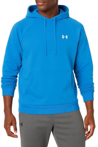 Image of Under Armour Men's Rival Fleece Sweatshirt Hoodie, Cosmic Blue / White 466, L