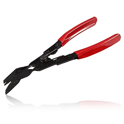 Image of LEONTOOL 9-Inch Upholstery Trim Clip Removal Pliers, Clip Removal Pliers with Red Handles, Panel Clip Pliers Fastener Remover for Car Door Panel Equipment