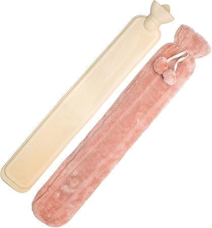 Image of Tanness 2L Long Hot Water Bottle with Cover | Anti-Leakage Bottle for Feet, Waist & Shoulder | Large Heat Pack, Gifts for Women