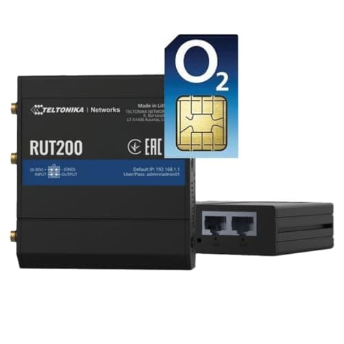 Image of Teltonika RUT200 4G LTE Cat4 Industrial M2M/IOT Router with O2 Data SIM Card Bundle
