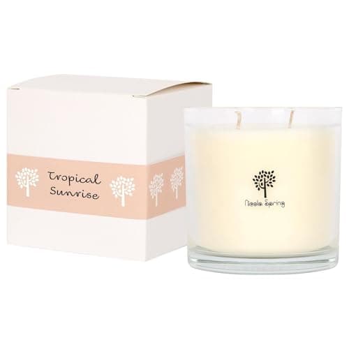 Image of Nicola Spring Soy Wax Scented Candle 400g – Tropical Sunrise Fragrance – Double Wick 45 Hour Burn Eco-Friendly Large Jar Candle for Relaxation, Aromatherapy, Home Décor & Luxury Gifting