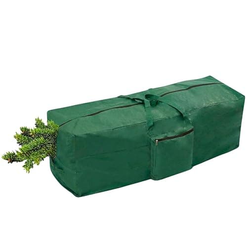 Image of ADEPTNA Heavy duty Christmas Tree Storage Bag - Suitable Xmas Tree Up to 7ft -Double Stitched Zip Carry Handles (GREEN)